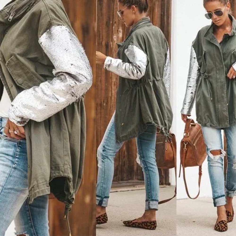 The Room | Squadron Sequin Cargo Jacket